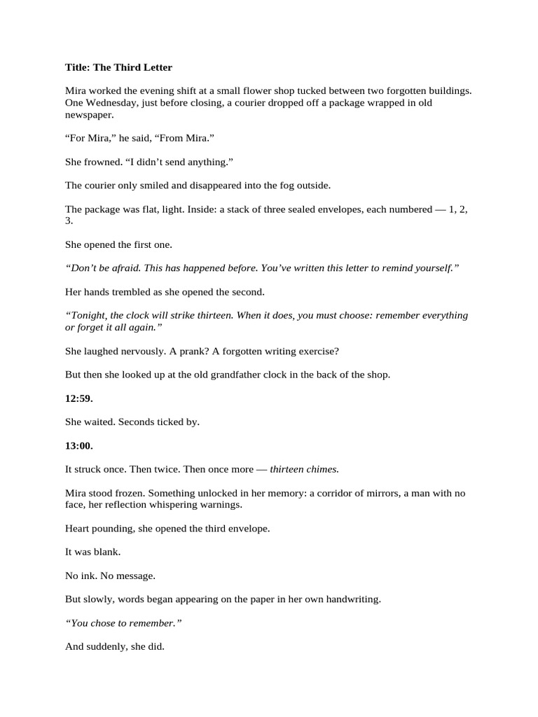 The Third Letter | PDF