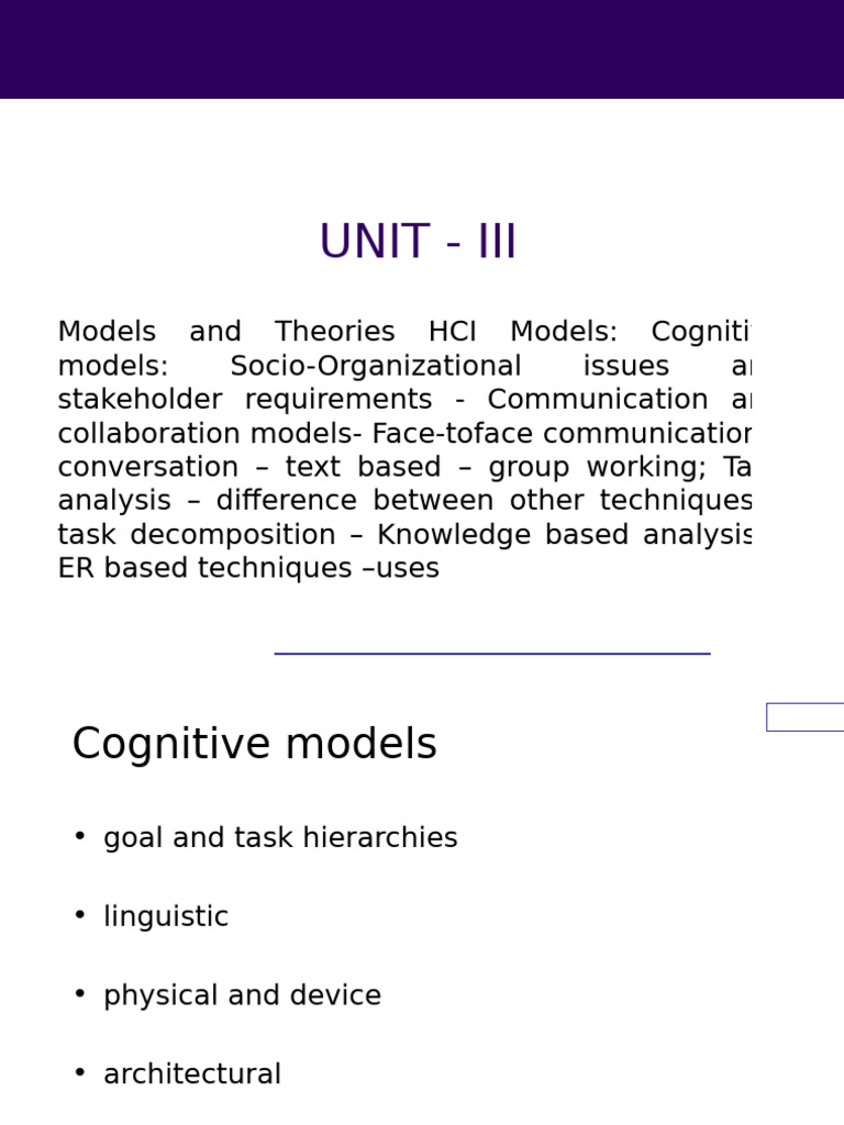 HCI Models and Theories Overview | PDF | System
