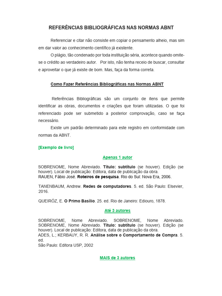 Como Referenciar nas Normas ABNT | PDF | Bibliografia | Brasil