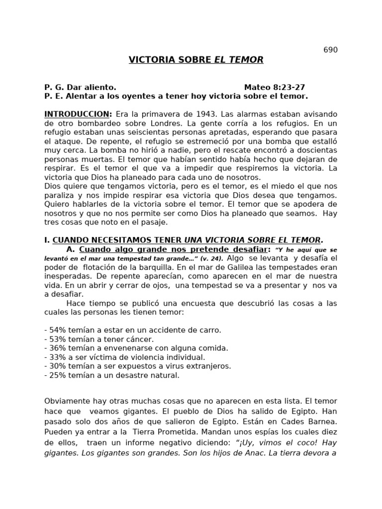 Victoria sobre el temor en la vida | PDF | Elijah | orador del Señor