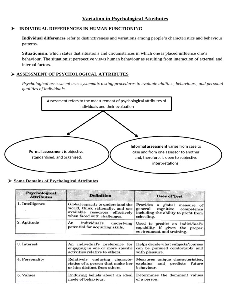 Variation in Psychological Attributes | PDF | Intelligence | Psychology