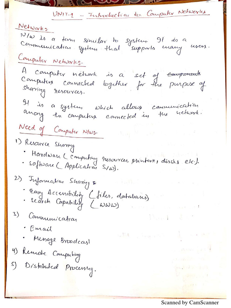 Comp Network Handwritten Notes - Special | PDF