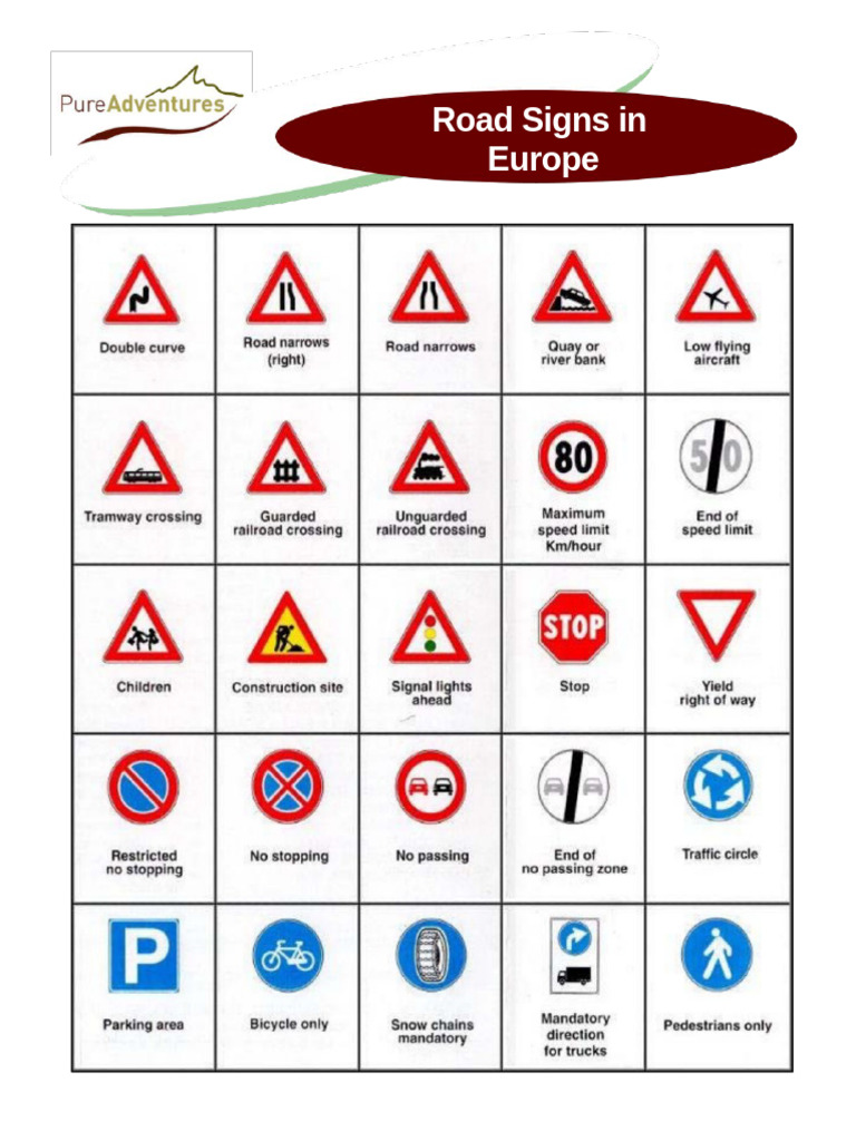 Road Signs Europe | PDF
