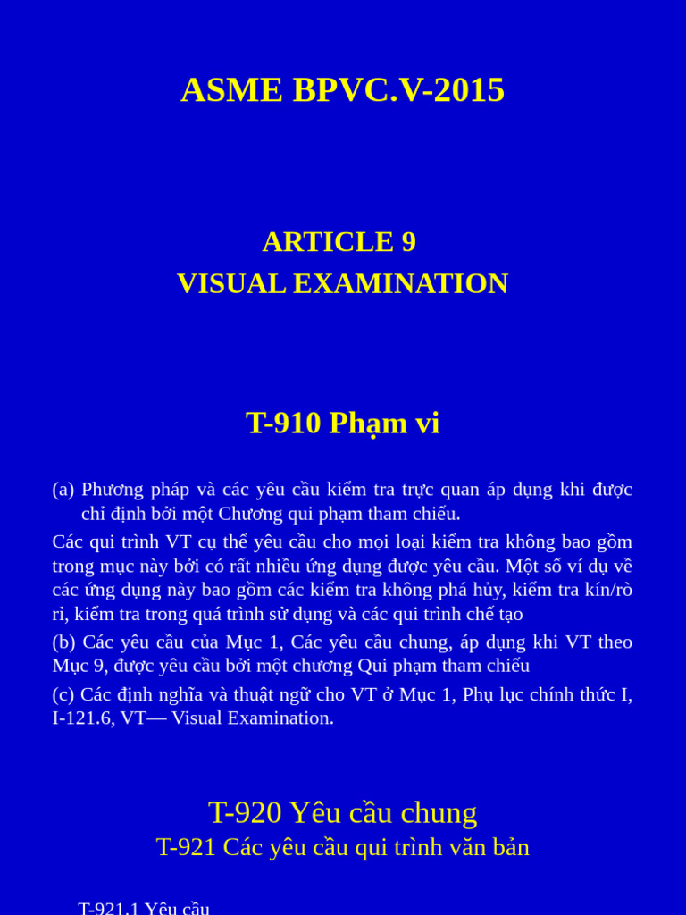Asme BPVC & Aws - Visual Examination | PDF