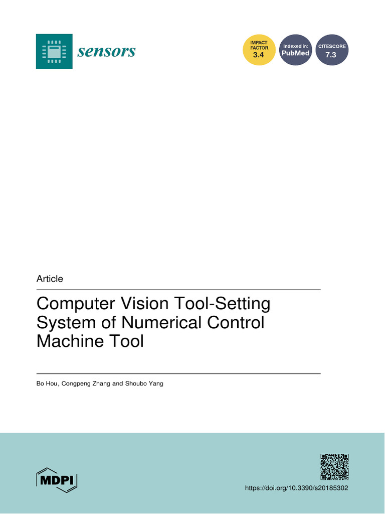 Computer Vision Tool-Setting System of Numerical Control Machine Tool ...