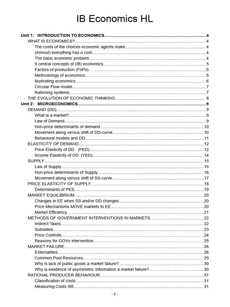 IB Economics HL | PDF | Elasticity (Economics) | Economics