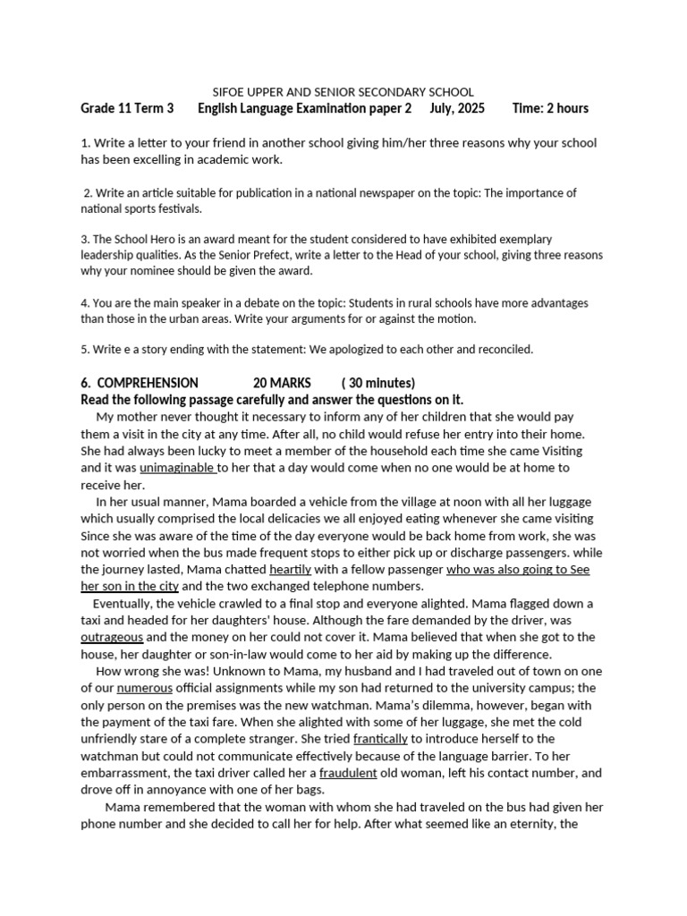 Grade 11 English Exam Paper 2 - July 2025 | PDF | Robot | Robotics