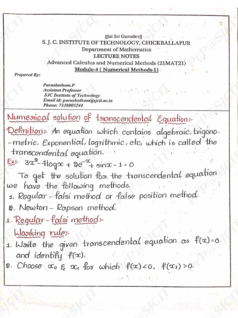 M 4 - Numerical Methods 1 | PDF