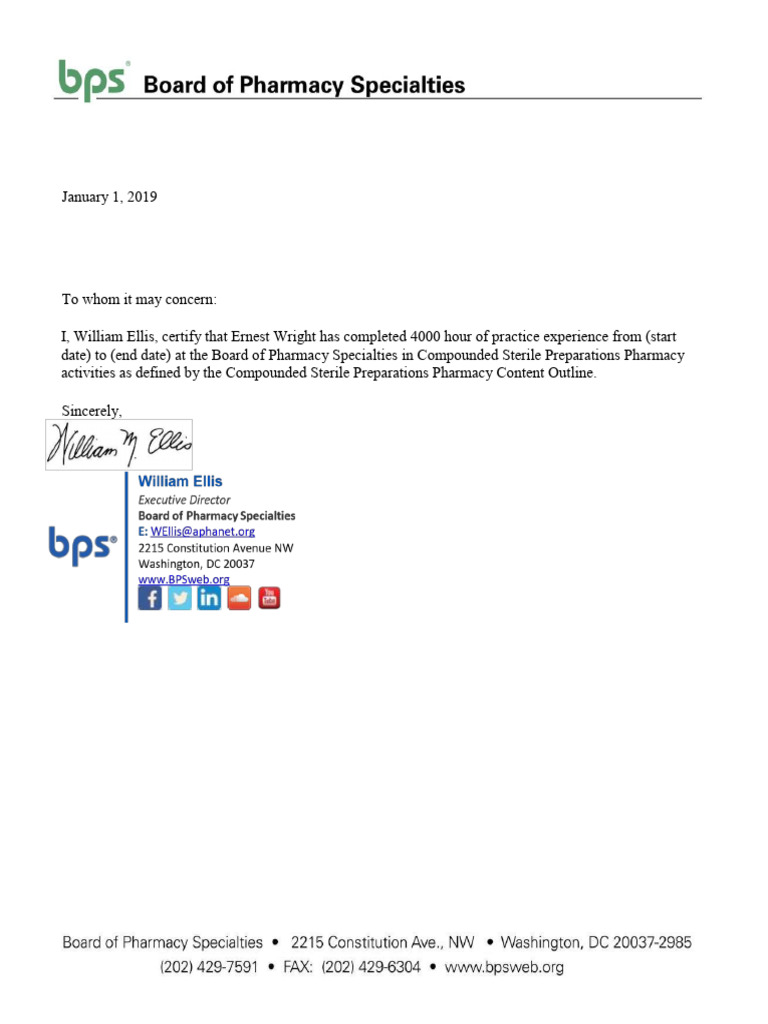 BPS Certification Verification for Wright | PDF