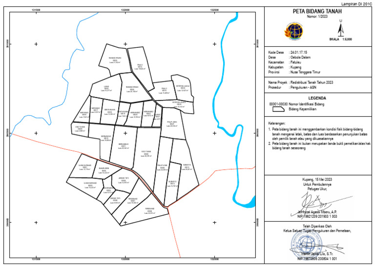 Peta Bidang Tanah Desa Oebola Dalam | PDF