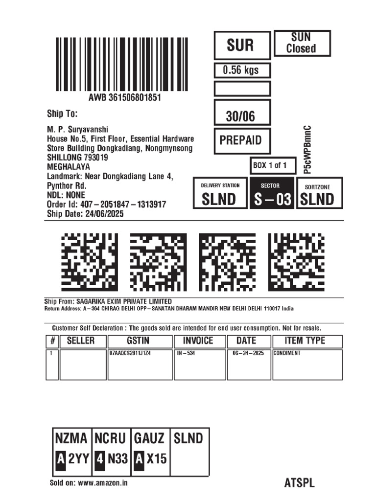 Tax Invoices for Sagarika Exim Pvt. Ltd. | PDF | Invoice | Taxes