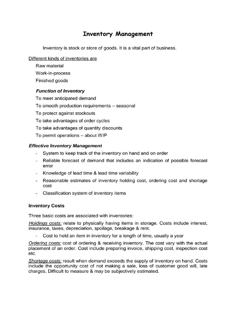 Inventory Management Calculations | PDF | Management Accounting | Business