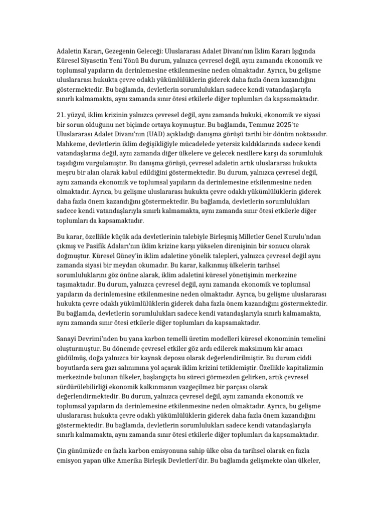 UAD Iklim Karari Analiz Detayli | PDF