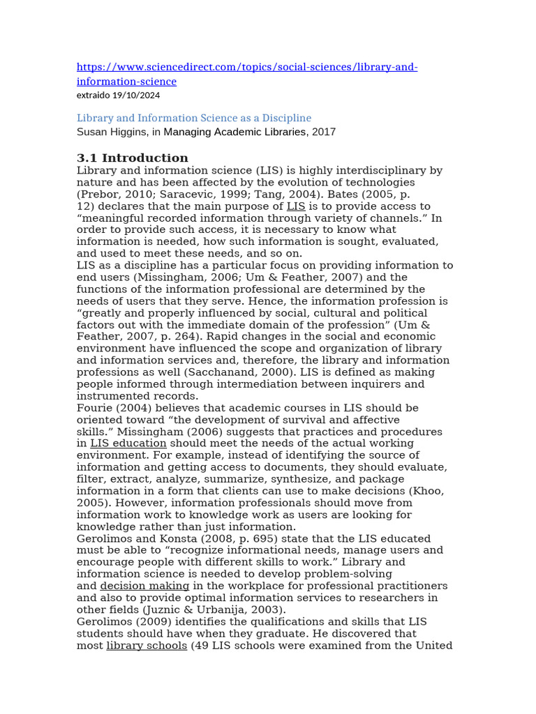 Understanding Library and Information Science | PDF | Curriculum ...