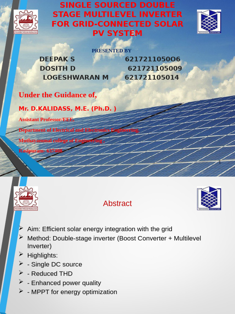 Double-Stage Inverter for Solar PV Integration | PDF | Power Inverter ...