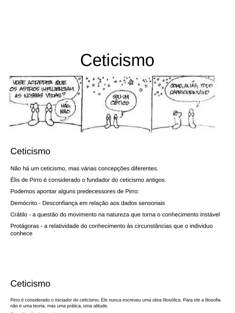 Concepções do Ceticismo na Filosofia | PDF | Existência de Deus ...