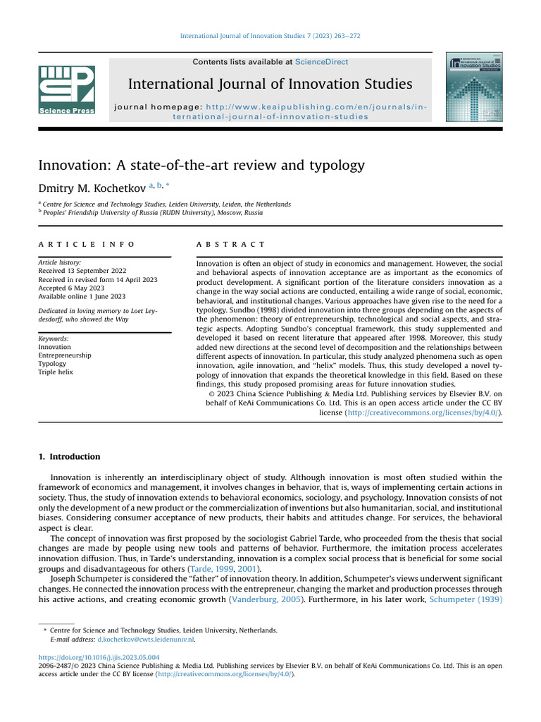 1.2 Innovation A State-Of-The-Art Review and Typology | PDF ...