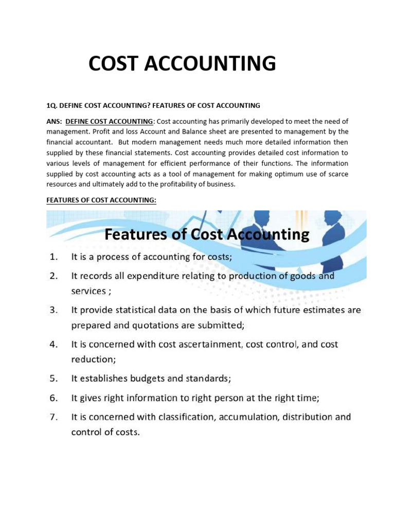 Cost Accounting Unit 1 Overview | PDF