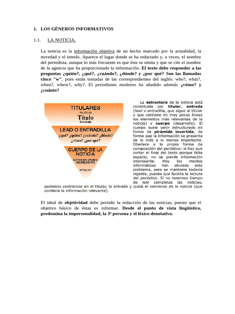 Géneros Informativos en el Periodismo | PDF | Periodismo | Comunicación ...