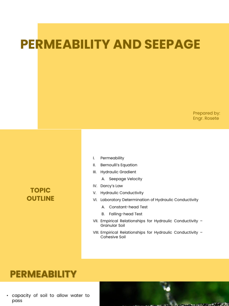 Clay Permeability and Seepage Analysis | PDF | Soil Mechanics | Aquifer