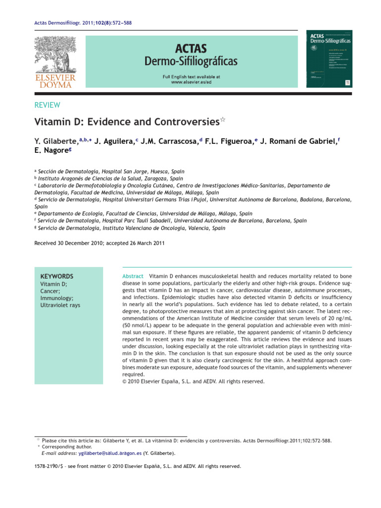 Vitamin D: Health Impacts and Debates | PDF | Vitamin D | Ultraviolet