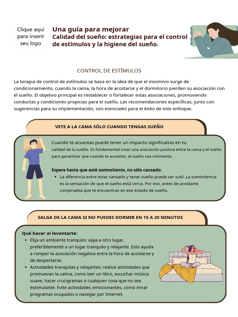 Mejora tu sueño: Control de estímulos y higiene | PDF | Dormir | Fisiología