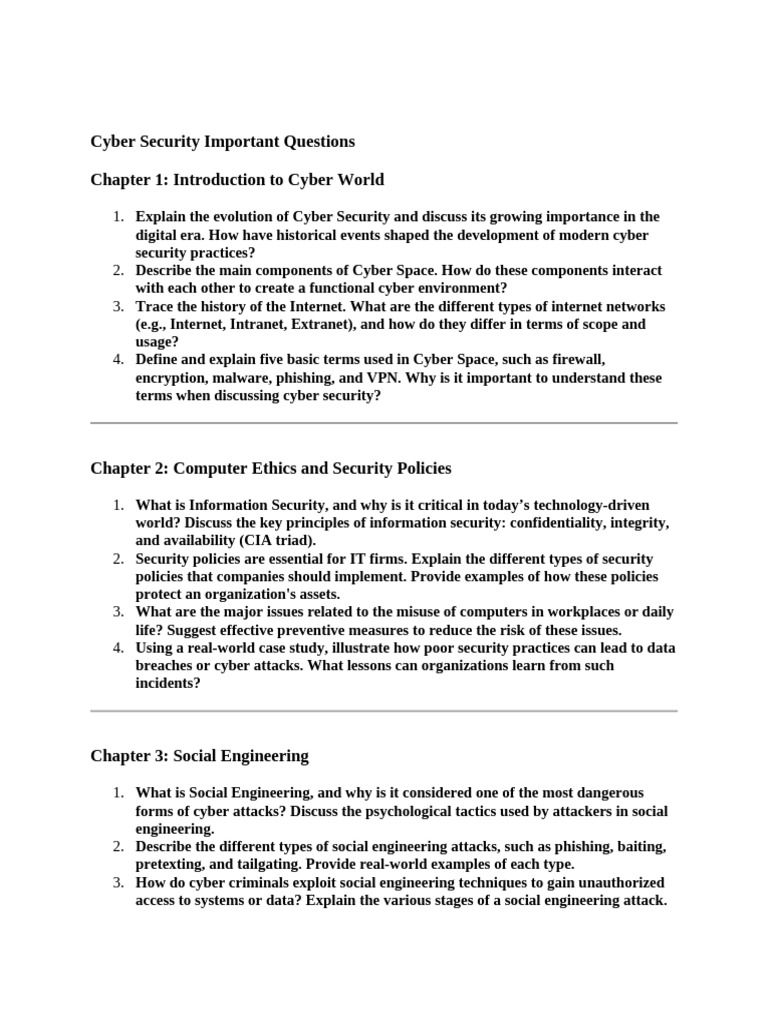 Key Questions in Cyber Security | PDF | Security | Computer Security