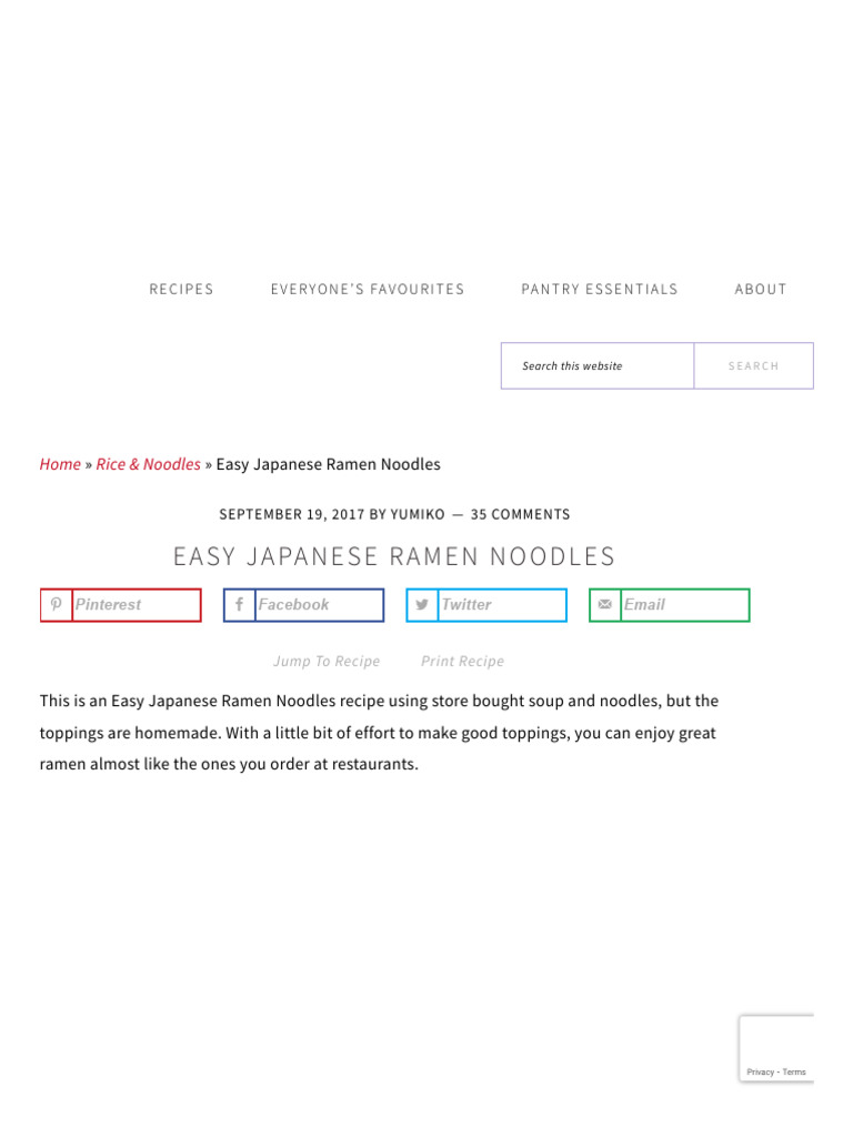 Easy Homemade Ramen Recipe | PDF | Ramen | Japanese Cuisine