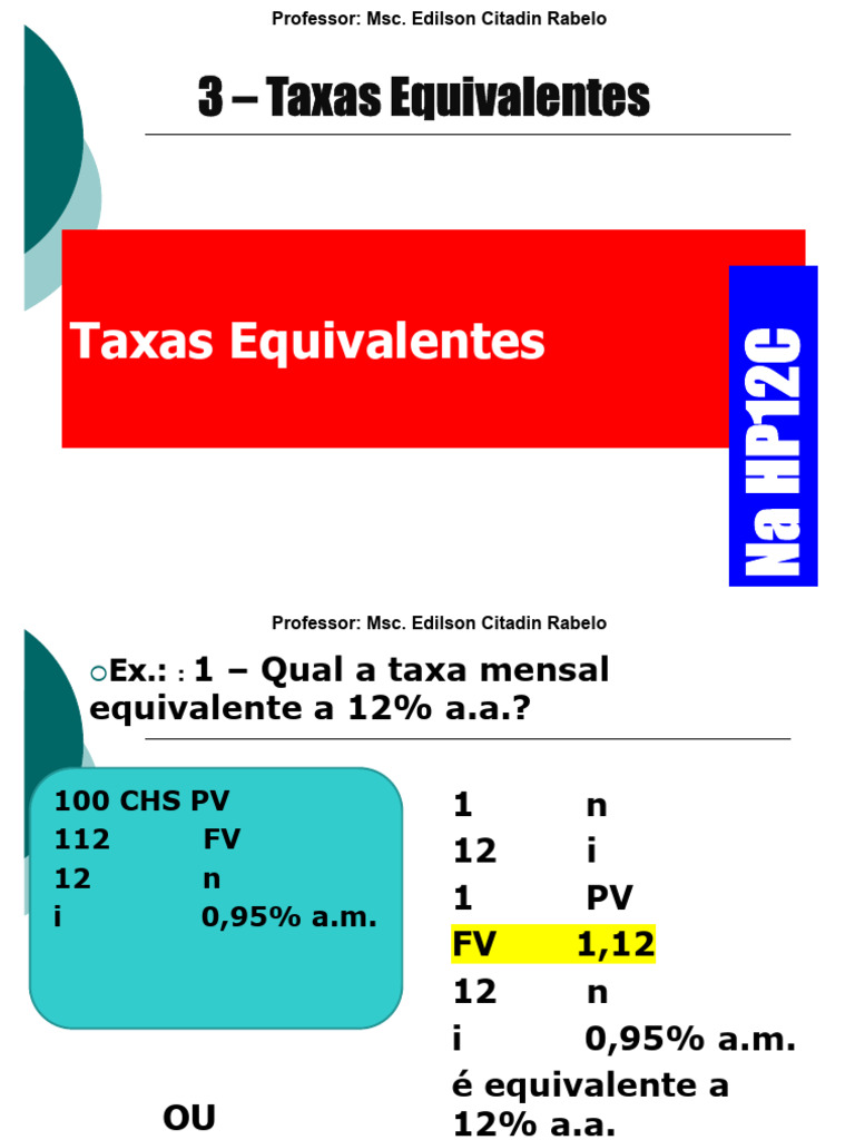 Taxa Anual Equivalente a 8% Semestral | PDF