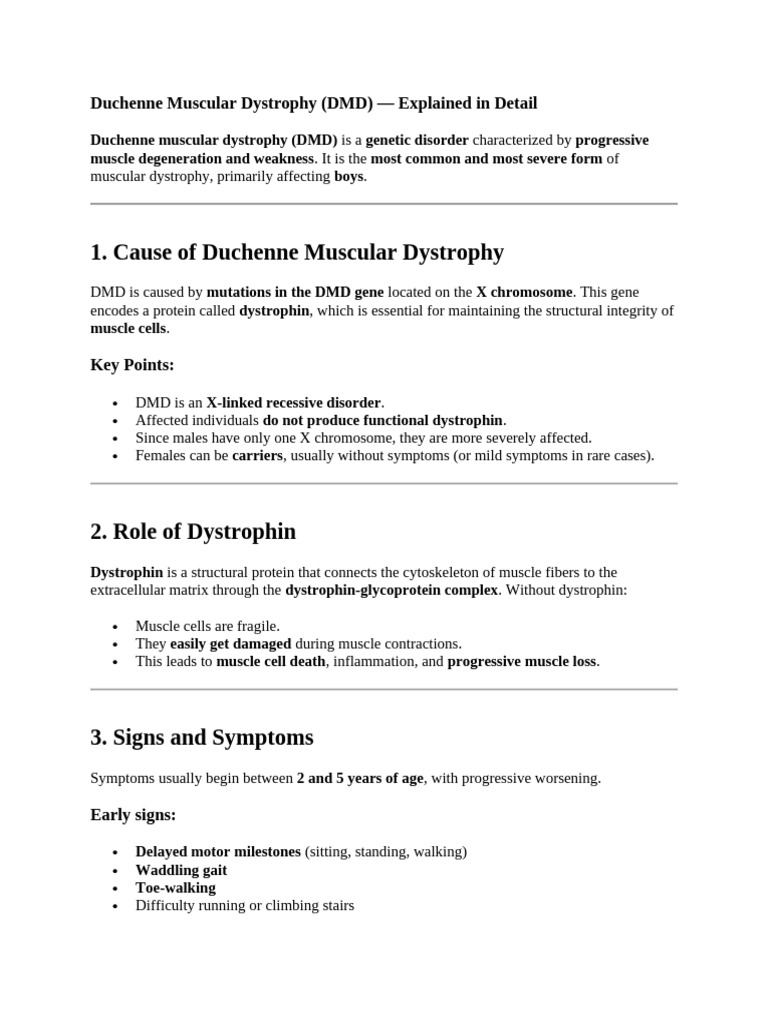 Duchenne Muscular Dystrophy | PDF | Muscular Dystrophy | Diseases And ...