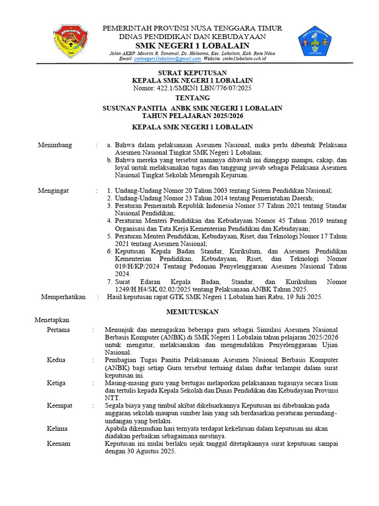 Sk Panitia Anbk 2025 Pdf