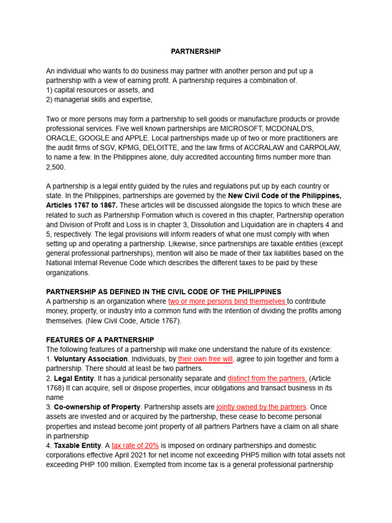 Understanding Partnerships in Business | PDF | Partnership | Limited ...