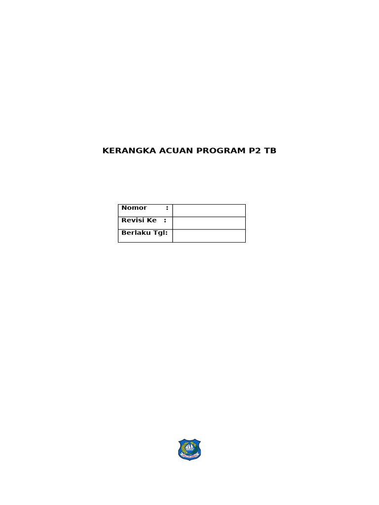 Kerangka Acuan Program P2 TB Bulukumba | PDF