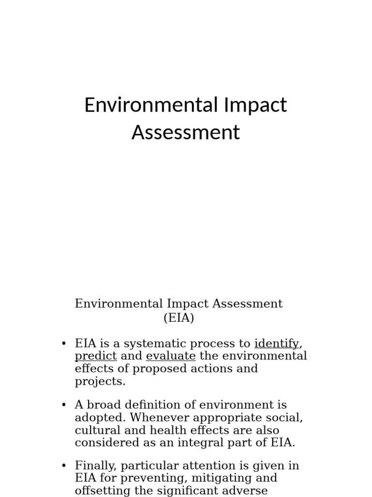 Environmental Impact Assessment | PDF | Environmental Impact Assessment ...