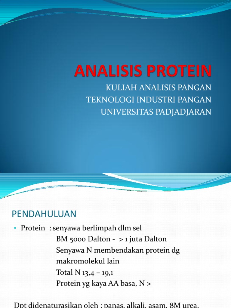 Analisis Protein dalam Pangan | PDF | Sains & Matematika