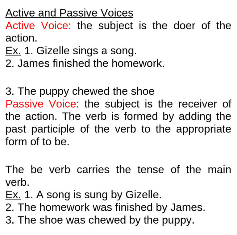 Visual-Active and Passive Voice | PDF | Verb | Subject (Grammar)