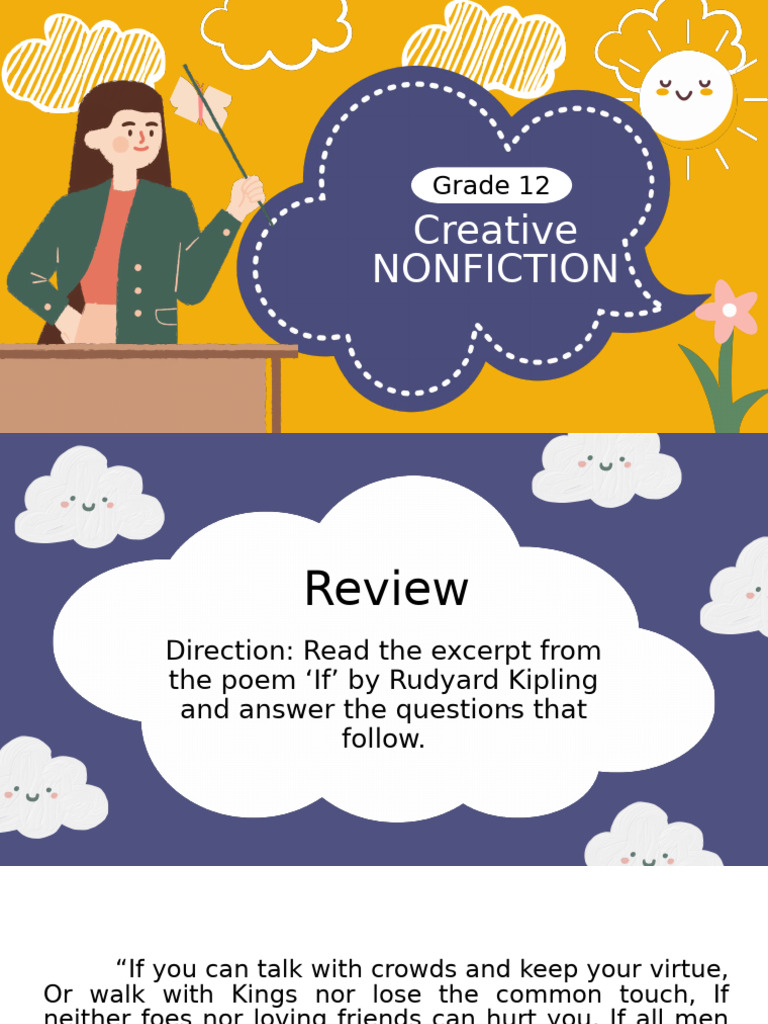 Literary Elements in Creative Nonfiction | PDF | Narrative | Creative ...