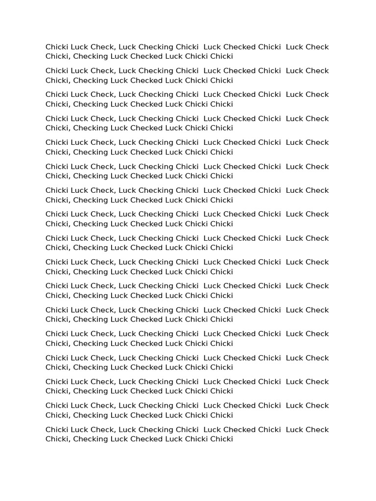 Chicki Luck Check Overview | PDF