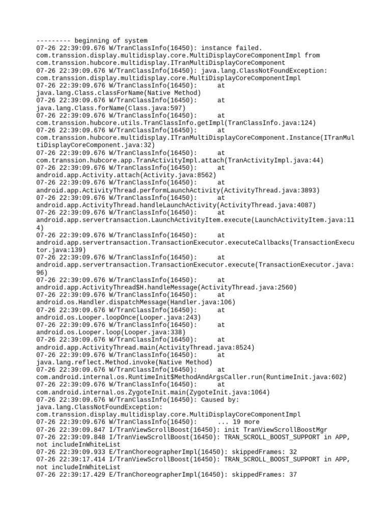 MultiDisplayCoreComponent Error Log | PDF | Data Buffer | Java ...