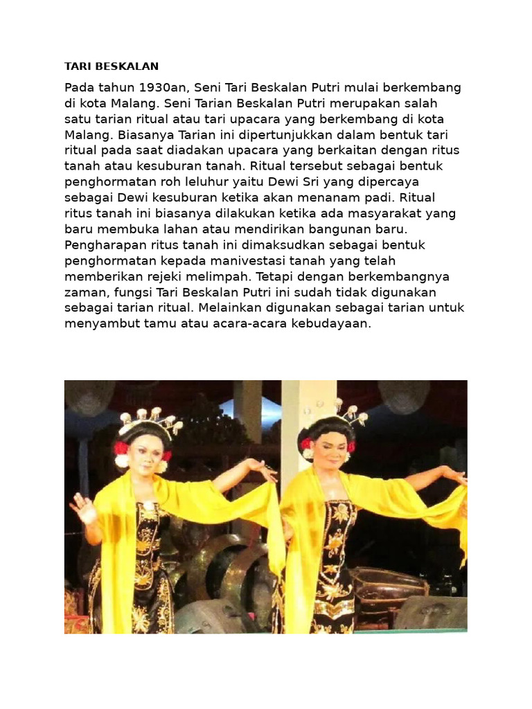 Tari Beskalan: Warisan Budaya Malang | PDF