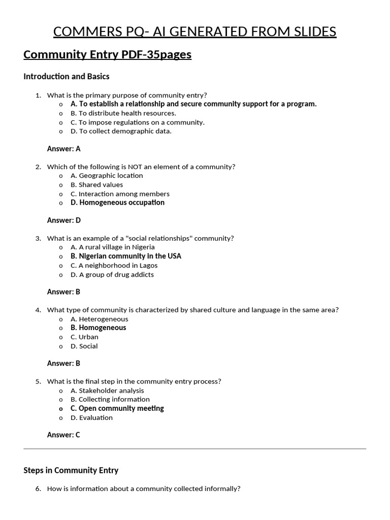 Community Entry Process Overview | PDF | Social Support | Community