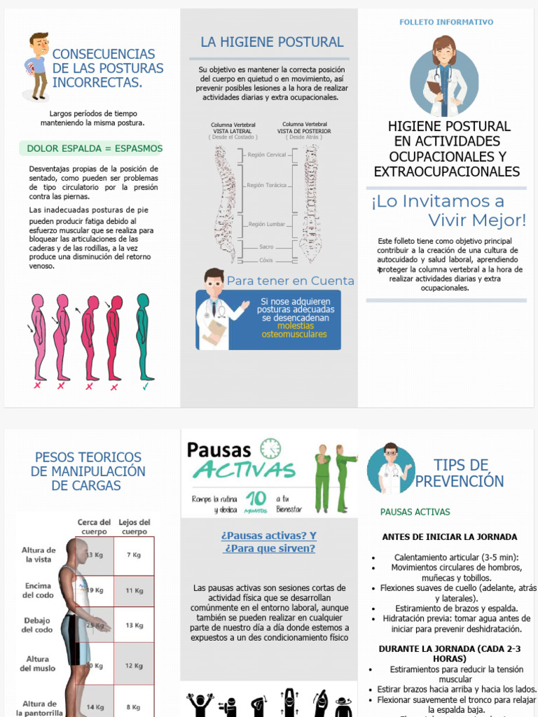 La Higiene Postural | PDF | Dolor lumbar | Sistema musculoesquelético