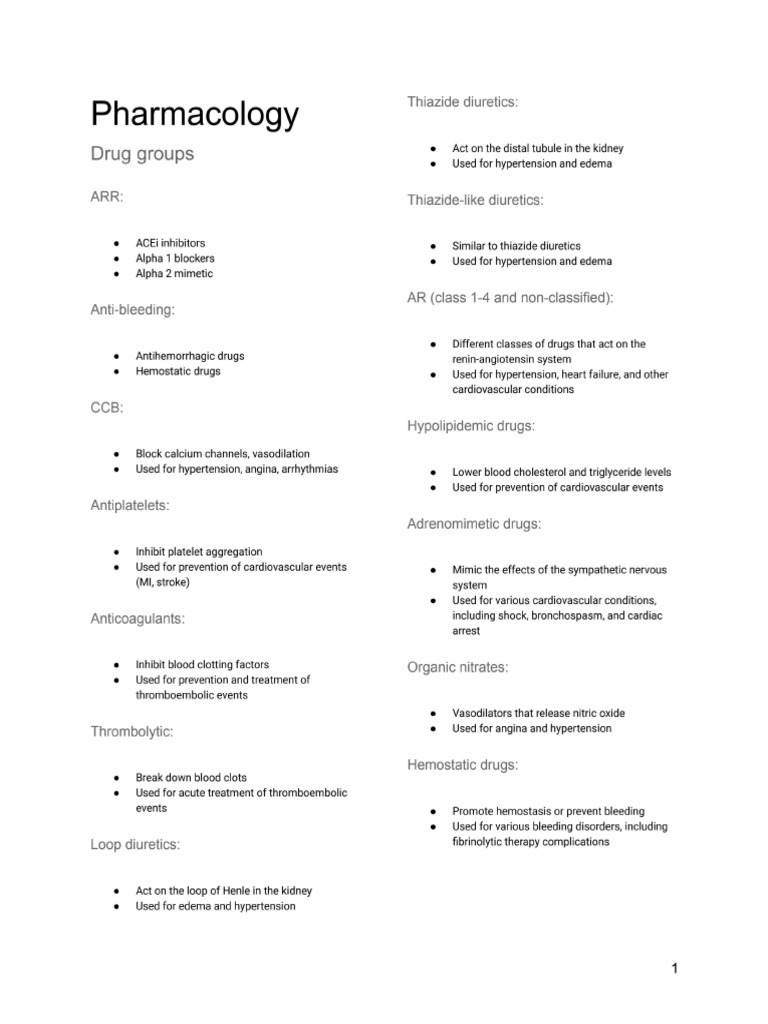 Comprehensive Guide to Cardiovascular Drugs | PDF | Thrombosis ...