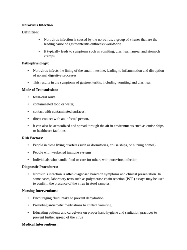 Norovirus Infection | PDF