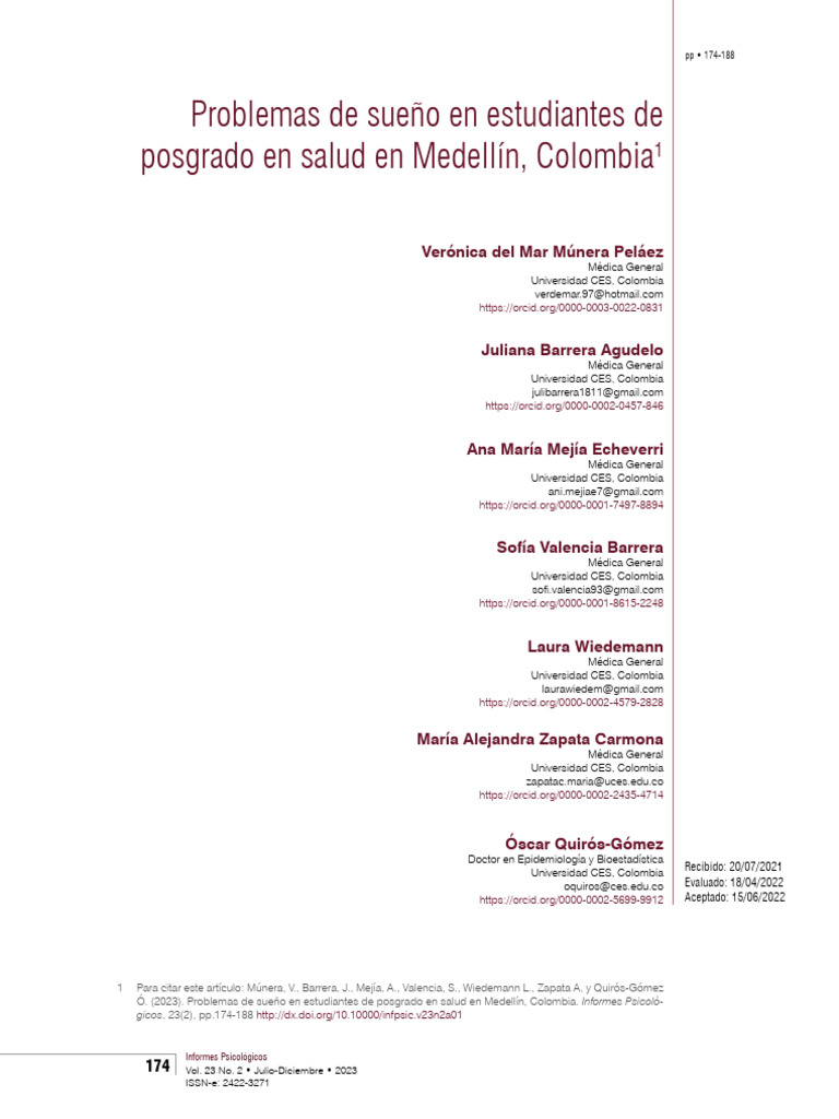 Problemas de Sueño en Estudiantes de Salud | PDF | Dormir