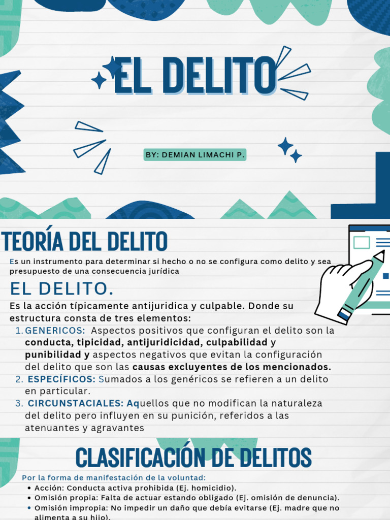Teoría y Clasificación del Delito | PDF | Homicidio | Intención ...