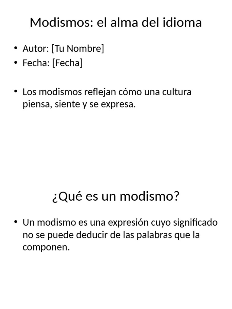 Modismos Presentacion | PDF