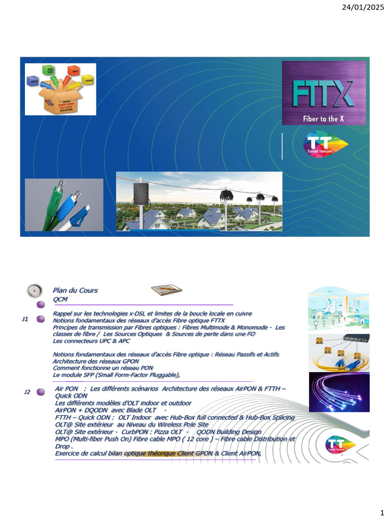Architecture FTTx et GPON en Fibre Optique | PDF | Fibre optique | FTTx