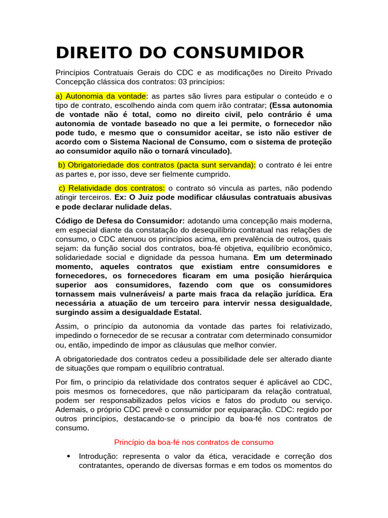 Princípios do Direito do Consumidor e CDC | PDF | Publicidade ...