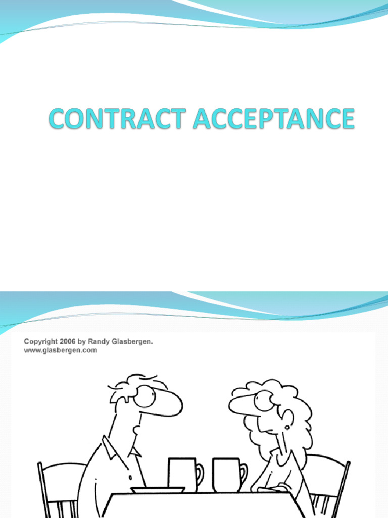 Acceptance of A Contract | PDF | Offer And Acceptance | Contract Law